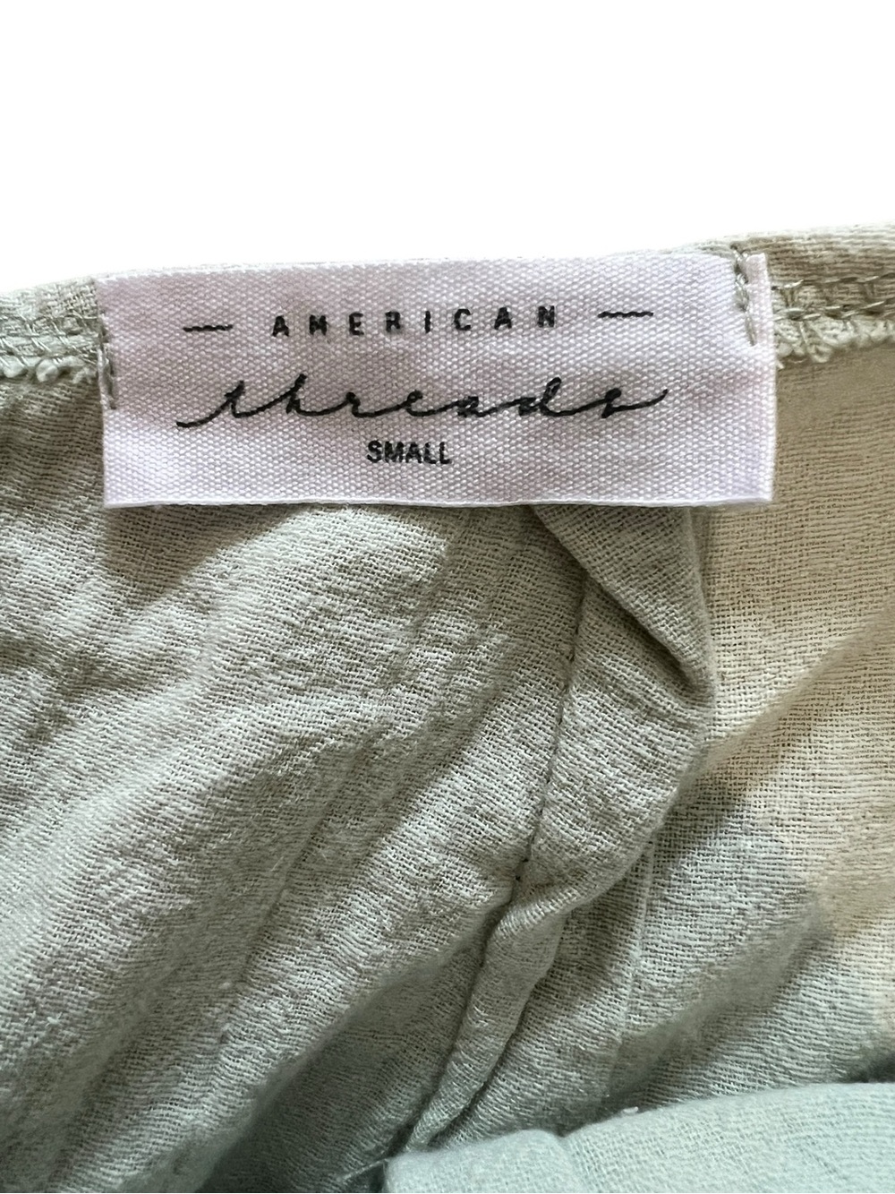 American Threads Norma Jean Mint Square-Neck Whimsical Puff Sleeve Mini Dress-S - Picture 6 of 11